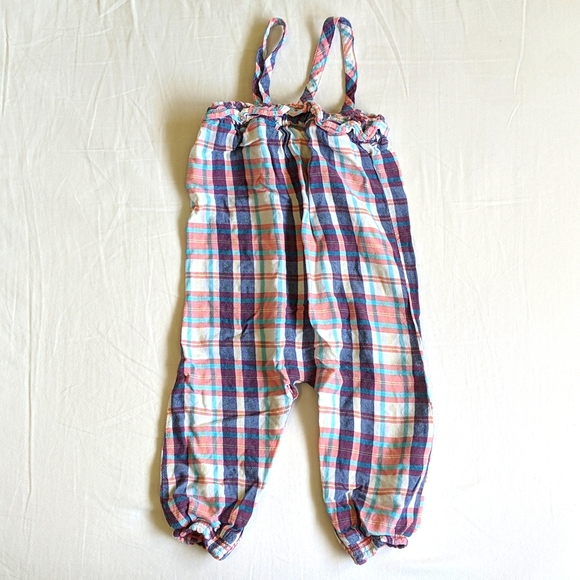 joe fresh soft viscose plaid jumpsuit with smocked top 18 months baby girl - Picture 6 of 6